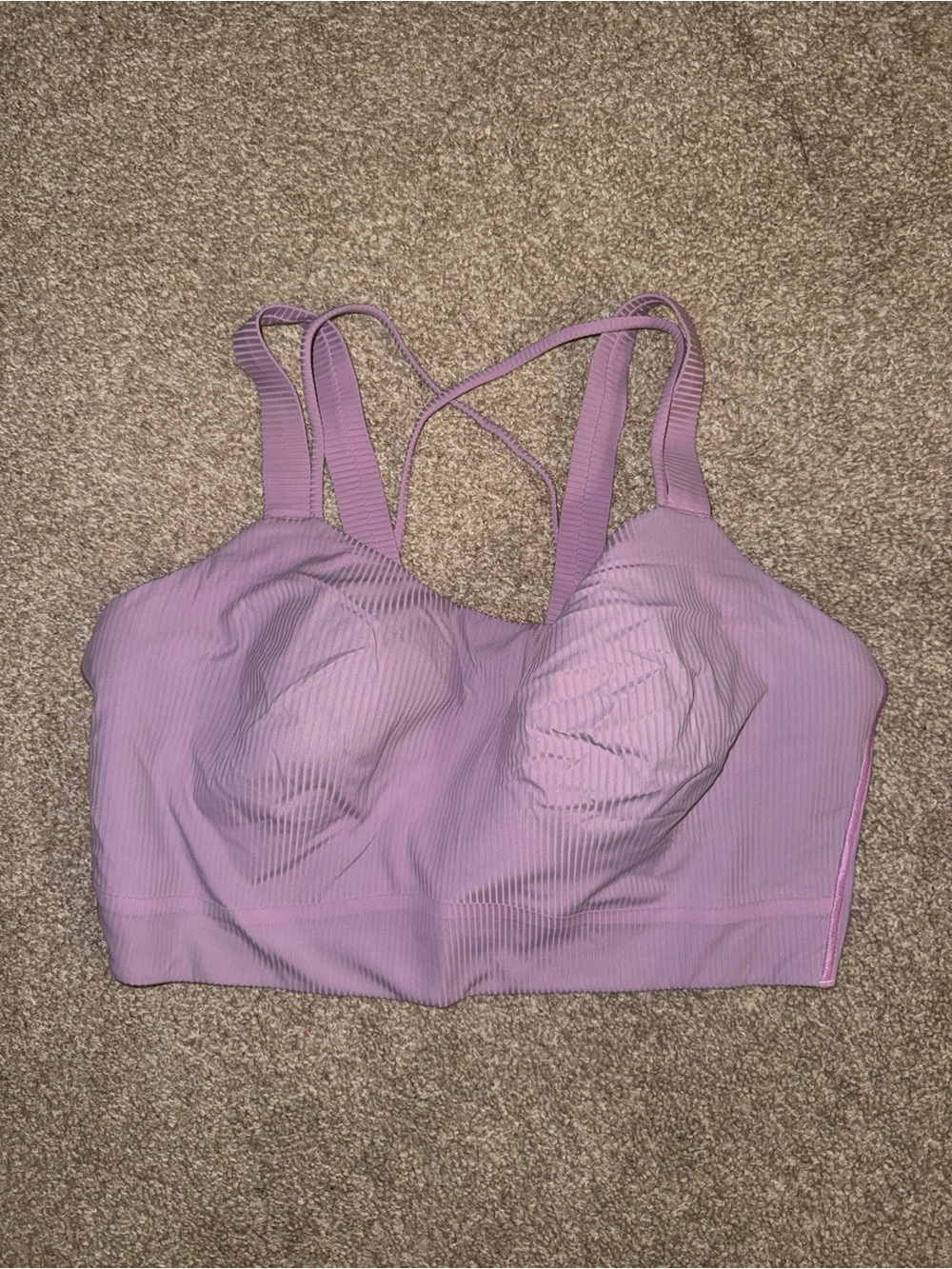 lululemon Like a Cloud Longline Ribbed Bra - Dahlia Mauve - Size 14 (D/DD)
